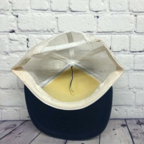 Vintage Hat Cap Snapback Blue White Denim Joe Ramsay Valve Trucker Mesh Item #1 - Picture 5 of 7
